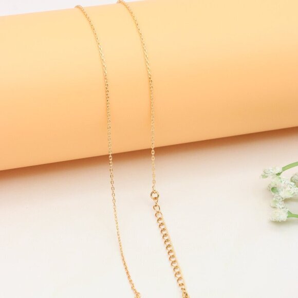 Elegant Rose Gold Necklace with Crystal Leaf Charm, XPNL0404 - Picture 11 of 12